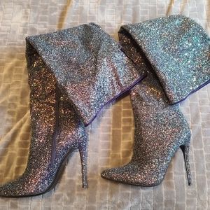 Fashion nova sparkle thigh high boots SIZE 8